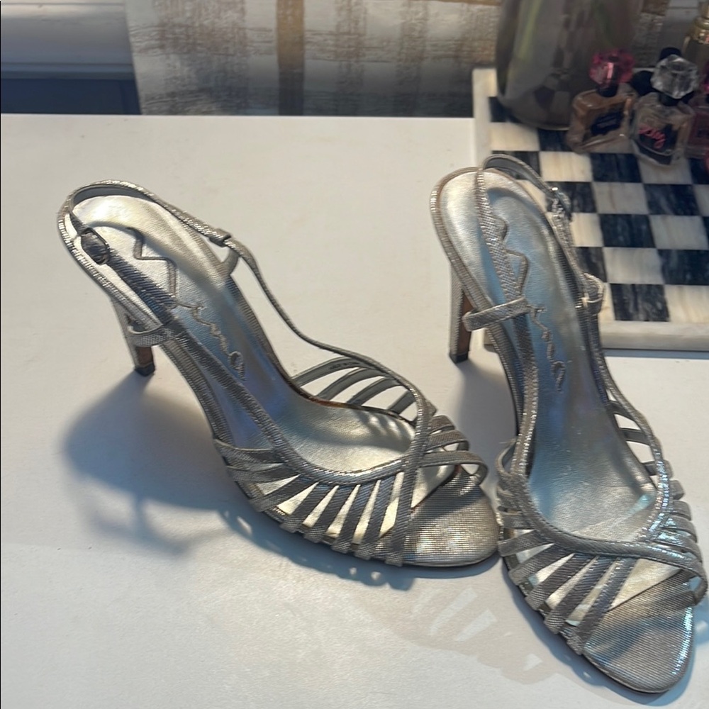 Nina Silver Heels Elegant Stiletto Sandals - Picture 6 of 12